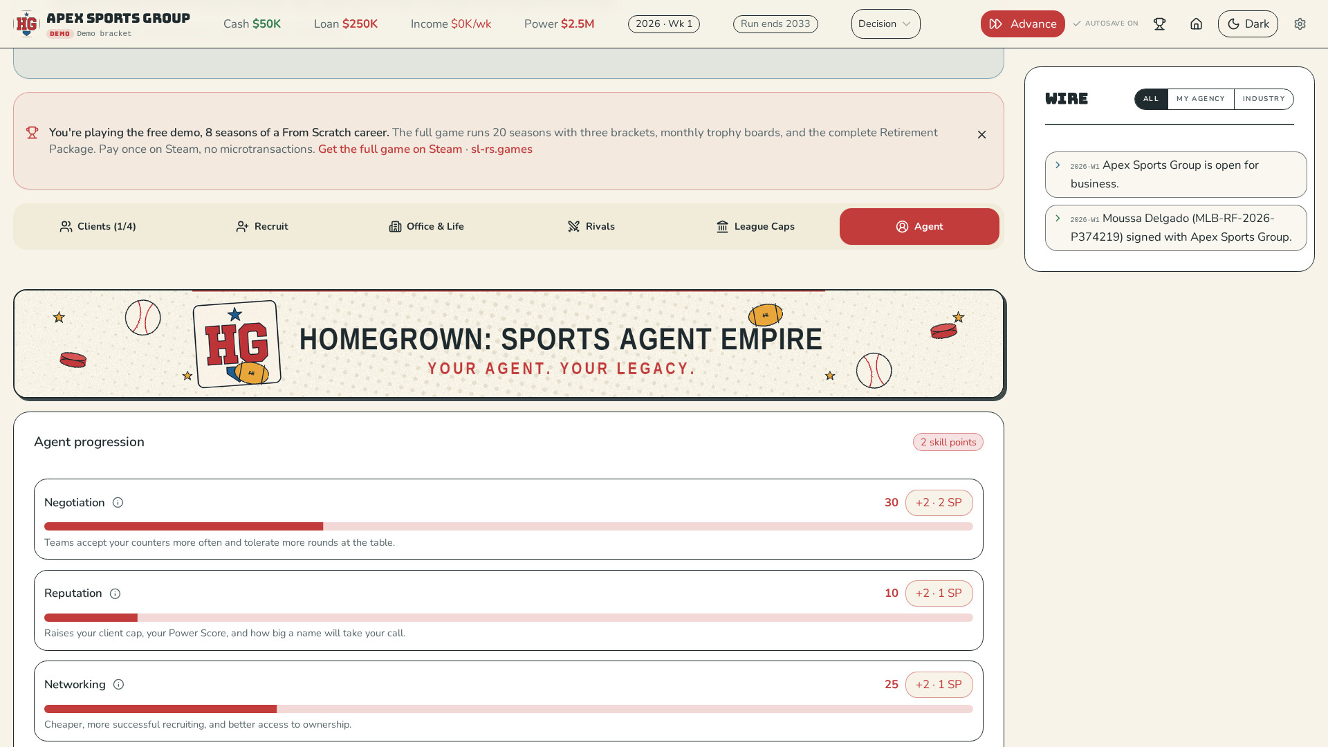 体育经纪人大亨/Homegrown: Sports Agent Empire 截图